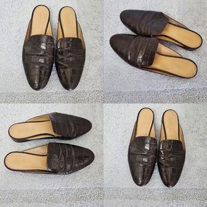 Michael Kors Espresso Croc-Embossed Loafers